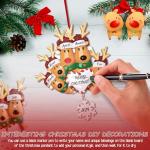Personalized Heart Reindeer Christmas Ornaments 2025 - Custom Resin Elk Deer Ornament for Christmas Tree, DIY Family Name Hanging Pendant, Ornament for Friend & Family (Family of 4)