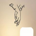 JINMA Personalized Couple Decoration – Custom Holding Hands with Names, Romantic Gift for Anniversary, Wedding, Valentine’s Day (Black)