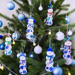 Winlyn 24 Sets Christmas Craft Kits Winter Crafts DIY Christmas Snowman Bookmarks Ornaments Art Sets Snowman Christmas Foam Stickers Arts and Crafts for Kids Holiday Classroom Activities Party Favors