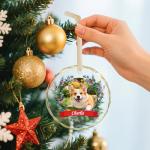 Personalized Dog Christmas Ornaments 2025, Custom Name & Picture Dog Ornaments for Christmas Tree, Loved Pet Photo Acrylic Ornament Customized, Xmas Gifts Hanging Decorations for Pet Lovers, S5