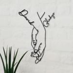 JINMA Personalized Couple Decoration – Custom Holding Hands with Names, Romantic Gift for Anniversary, Wedding, Valentine’s Day (Black)