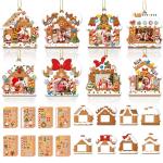 EASUTE 32 Pack Christmas Picture Frame Craft Kits - DIY Gingerbread House Photo Frame Hanging Ornaments for Xmas Tree Holiday Decorations, Classroom Activities & Home Art Projects