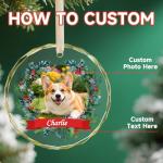 Personalized Dog Christmas Ornaments 2025, Custom Name & Picture Dog Ornaments for Christmas Tree, Loved Pet Photo Acrylic Ornament Customized, Xmas Gifts Hanging Decorations for Pet Lovers, S5