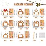 EASUTE 32 Pack Christmas Picture Frame Craft Kits - DIY Gingerbread House Photo Frame Hanging Ornaments for Xmas Tree Holiday Decorations, Classroom Activities & Home Art Projects