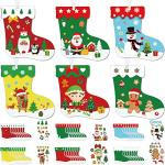 Containlol 48 Pcs Christmas Craft Kits for Kids Christmas Stockings Ornaments Kit Make Your Own Xmas Tree Craft DIY Stockings Cutouts for Holiday Farmhouse Decor Handcraft Supplies