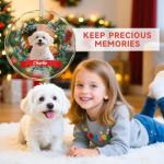 Personalized Dog Christmas Ornaments 2025, Custom Name & Picture Dog Ornaments for Christmas Tree, Loved Pet Photo Acrylic Ornament Customized, Xmas Gifts Hanging Decorations for Pet Lovers, S5