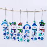 Winlyn 24 Sets Christmas Craft Kits Winter Crafts DIY Christmas Snowman Bookmarks Ornaments Art Sets Snowman Christmas Foam Stickers Arts and Crafts for Kids Holiday Classroom Activities Party Favors