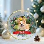 Personalized Dog Christmas Ornaments 2025, Custom Name & Picture Dog Ornaments for Christmas Tree, Loved Pet Photo Acrylic Ornament Customized, Xmas Gifts Hanging Decorations for Pet Lovers, S5