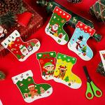 Containlol 48 Pcs Christmas Craft Kits for Kids Christmas Stockings Ornaments Kit Make Your Own Xmas Tree Craft DIY Stockings Cutouts for Holiday Farmhouse Decor Handcraft Supplies