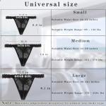 Eoribag Women's Personalized Sexy Lace Thongs with Funny Rhinestone Letters, Custom Name Underwear Panties for Couples，Christmas & Valentine's Day Gift, Black