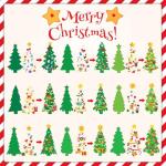 chiazllta 945Pcs DIY Christmas Tree Craft Kit Kids Holiday Art Making Craft with Stickers, Make Your Own Christmas Bookmark Xmas Party Favor Decoration Home Classroom Game Activities