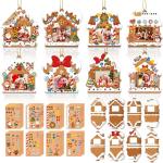 EASUTE 32 Pack Christmas Picture Frame Craft Kits - DIY Gingerbread House Photo Frame Hanging Ornaments for Xmas Tree Holiday Decorations, Classroom Activities & Home Art Projects
