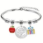 iJuqi Teacher Appreciation Gifts for Women - Personalized Inspirational Teachers Appreciation Week Bracelet, Perfect Thank You Gift for Christmas, Valentine’s Day