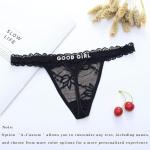 Eoribag Women's Personalized Sexy Lace Thongs with Funny Rhinestone Letters, Custom Name Underwear Panties for Couples，Christmas & Valentine's Day Gift, Black