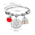 iJuqi Teacher Appreciation Gifts for Women - Personalized Inspirational Teachers Appreciation Week Bracelet, Perfect Thank You Gift for Christmas, Valentine’s Day