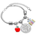 iJuqi Teacher Appreciation Gifts for Women - Personalized Inspirational Teachers Appreciation Week Bracelet, Perfect Thank You Gift for Christmas, Valentine’s Day