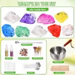 Blingfun Jelly Candle Making Kit,9pcs Gel Wax -7 Colors Candle Making kit，Includes Wax Wicks Wick Stickers，Wooden Wick Holders and More，DIY Starter Candle Making Kit 2.8LB/45oz