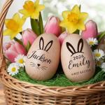 Personalized Musical Wooden Easter Egg Shakers, Custom Engraved with Name, Engraved Baby Egg, Eggs Musical Shakers, Custom Wood Eggs, My 1st Easters, Baby’s First Easter Gift for Boy Girl /7