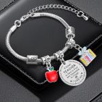 iJuqi Teacher Appreciation Gifts for Women - Personalized Inspirational Teachers Appreciation Week Bracelet, Perfect Thank You Gift for Christmas, Valentine’s Day