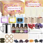 Jcoos Candle Making Kit,DIY Candle Kit for Adults with Candle Wicks, Soy Wax for Candle Making, Candle Dye, Essential Oils, Candle Tins & Jars, Dried Flowers, Crafts for Adults, Gifts for Women