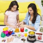 Blingfun Jelly Candle Making Kit,9pcs Gel Wax -7 Colors Candle Making kit，Includes Wax Wicks Wick Stickers，Wooden Wick Holders and More，DIY Starter Candle Making Kit 2.8LB/45oz