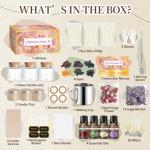Jcoos Candle Making Kit,DIY Candle Kit for Adults with Candle Wicks, Soy Wax for Candle Making, Candle Dye, Essential Oils, Candle Tins & Jars, Dried Flowers, Crafts for Adults, Gifts for Women