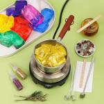 Blingfun Jelly Candle Making Kit,9pcs Gel Wax -7 Colors Candle Making kit，Includes Wax Wicks Wick Stickers，Wooden Wick Holders and More，DIY Starter Candle Making Kit 2.8LB/45oz