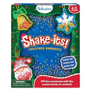 Skillmatics Shake-its – Christmas Ornament Craft Kit for Kids, DIY Make Your Own Ornaments with Keychains, Mess-Free Arts & Crafts Activity, Holiday Gift for Girls & Boys Ages 4, 5, 6, 7, 8, 9
