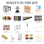 SAEUYVB Candle Making Kit - DIY Starter Soy Candle Making Supplies/Kit - Soy Wax, 10 Jars & Tins, 10 Pleasant Scents, Color Dyes & More，Perfect Candle Making Kit for Adults