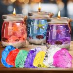 Blingfun Jelly Candle Making Kit,9pcs Gel Wax -7 Colors Candle Making kit，Includes Wax Wicks Wick Stickers，Wooden Wick Holders and More，DIY Starter Candle Making Kit 2.8LB/45oz