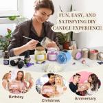 Jcoos Candle Making Kit,DIY Candle Kit for Adults with Candle Wicks, Soy Wax for Candle Making, Candle Dye, Essential Oils, Candle Tins & Jars, Dried Flowers, Crafts for Adults, Gifts for Women