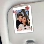 Mit & Mia Personalized Car Visor Photo Clip, Drive Safe I Love You Custom Photo, Personalized Couple Picture Sun Visor Clip, Playing Card Car Decor, Gifts for Valentine
