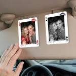 Mit & Mia Personalized Car Visor Photo Clip, Drive Safe I Love You Custom Photo, Personalized Couple Picture Sun Visor Clip, Playing Card Car Decor, Gifts for Valentine