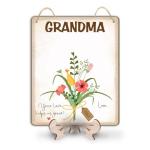 Personalized Baby Handprint Flowers Hanging Sign