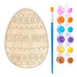 TokenArk Personalized Easter Egg Painting Kit,Custom Wooden Egg with Kid’s Name,DIY Easter Craft Set for Basket Stuffers, Gift for Family or Grandchilds,Holiday Party Decoration (Single)