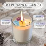 BRELANO Crystal Candle Making Kit – No-Melt Candle Sand, 18 oz Pearled Wax, 30 Cotton Wicks, 3 Natural Crystals & Refillable Glass Jar – DIY Candle Gift Set for Women & Home Decor