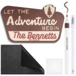 Luoyadee Personalized National Park Sign, Includes Name Template, Wood Camping Wedding Signs, National Park Family Name Sign Anniversary Valentines Day Christmas Gifts for newlyweds, Daughter, Son (LET THE Adventure BEGIN)