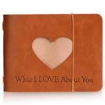 Eaasty What I Love About You Book with Photo Heart Cover, 50 Fill-in-the-Blank Reasons, Personalized Romantic Gift for Boyfriend, Girlfriend, Husband, Wife, Valentine's Day Anniversary