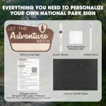 Luoyadee Personalized National Park Sign, Includes Name Template, Wood Camping Wedding Signs, National Park Family Name Sign Anniversary Valentines Day Christmas Gifts for newlyweds, Daughter, Son (LET THE Adventure BEGIN)