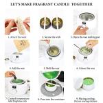 SAEUYVB Complete Candle Making Kit, Candle Making Kit for Adults with Hot Plate, DIY Starter Candle Making Supplies/Kit - Perfect as Home Decorations（White）