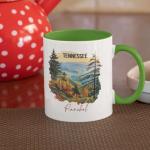 Tennessee Mountain Landscape Mug 11oz 15oz, Customized Mountain Ceramic Cup, Personalized Name Tennessee White Mug, Custom Nature Coffee Cup, Mug Gift For Adventure Enthusiasts