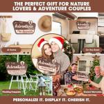 Luoyadee Personalized National Park Sign, Includes Name Template, Wood Camping Wedding Signs, National Park Family Name Sign Anniversary Valentines Day Christmas Gifts for newlyweds, Daughter, Son (LET THE Adventure BEGIN)
