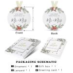 First Christmas as Mr and Mrs Ornament 2026,1st Year Wedding Ornament for Newlywed,Our First Married Christmas Ornament,Ceramic Hanging Decoration for Couples Just Married with Gift Box&Ribbon 2.9"