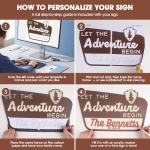 Luoyadee Personalized National Park Sign, Includes Name Template, Wood Camping Wedding Signs, National Park Family Name Sign Anniversary Valentines Day Christmas Gifts for newlyweds, Daughter, Son (LET THE Adventure BEGIN)