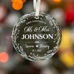 Fastpeace Personalized First Christmas Married Ornament 2026- Custom Name Date Gift, Mr and Mrs Custom Wedding Ornament for Newlyweds, First Christmas as Married Couple Keepsake
