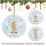 Personalized Travel Adventures Ornament 2025, Custom Ceramic Travel Christmas Ornaments, Travel-Themed Christmas Tree Decoration, Unique Gifts for Travelers (Adventure Ornament 2025)