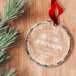 Fastpeace Personalized First Christmas Married Ornament 2026- Custom Name Date Gift, Mr and Mrs Custom Wedding Ornament for Newlyweds, First Christmas as Married Couple Keepsake