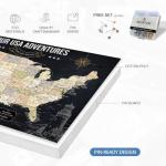 IPIC - Personalized USA Map Canvas Wall Art, Oversized Pinnable Board America to Mark Travels, Custom Artwork with Names, USA Travel Map for Home, Office, Study or RV, Ready to Hang