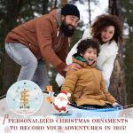 Personalized Travel Adventures Ornament 2025, Custom Ceramic Travel Christmas Ornaments, Travel-Themed Christmas Tree Decoration, Unique Gifts for Travelers (Adventure Ornament 2025)