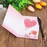 Creawoo Handmade Walnut Wood Love Greeting Card with Unique Gift Card Box The Best Valentine's Day, Anniversary Birthday Gift Idea Card for Her, Him, Wife, Husband